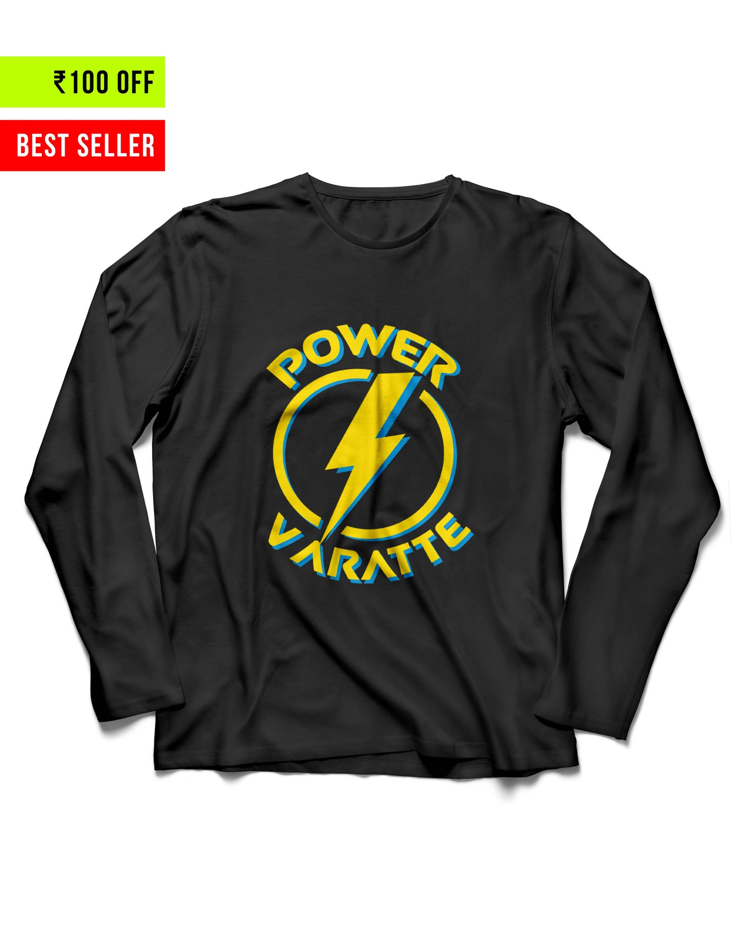Power Varatte - Black Unisex Full Sleeve Tshirt