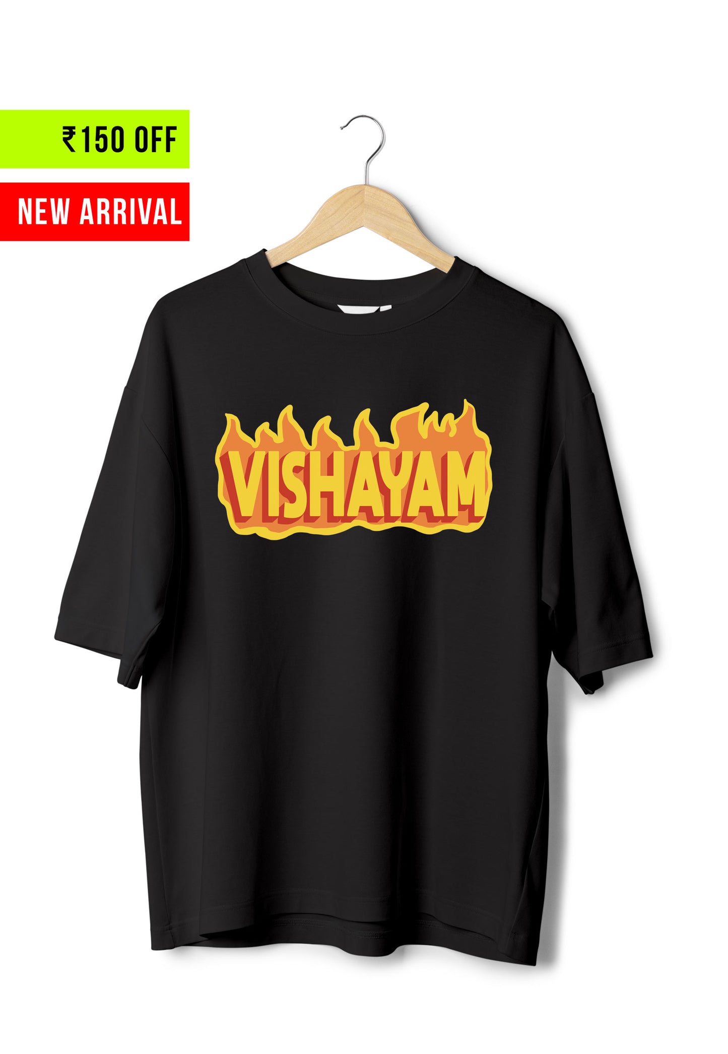 Vishayam - Oversized Black T-Shirt