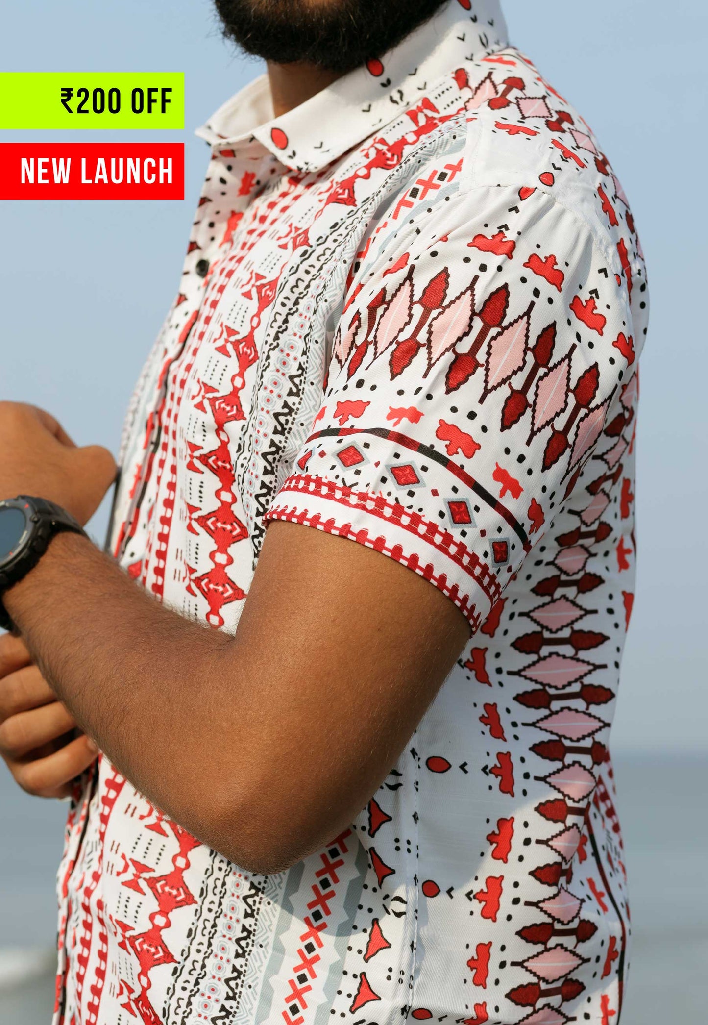 Red Pattern Designed - Unisex Printed Shirts