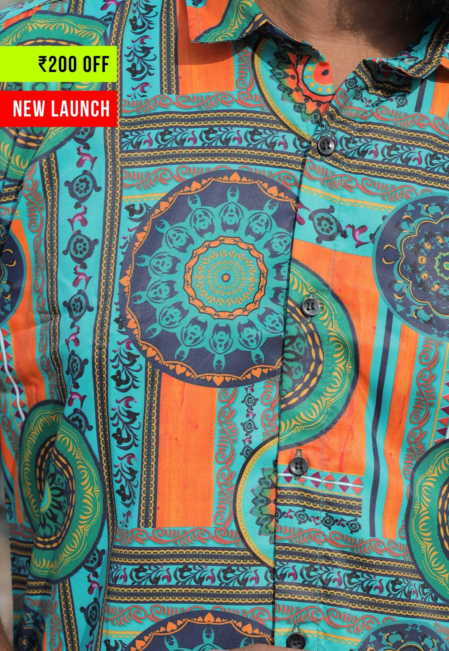Green Geometric Designed - Unisex Printed Shirts