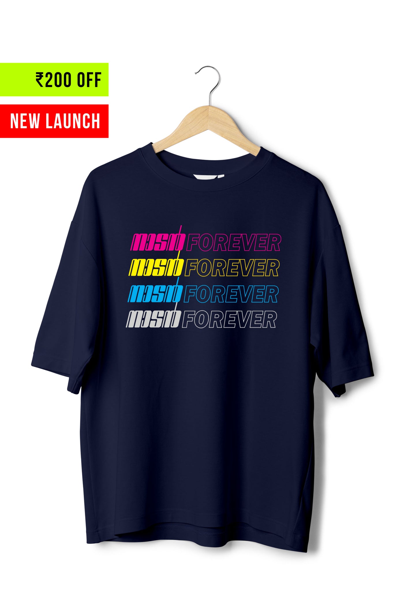 Naadan Forever - Oversized Navy Blue T-Shirt