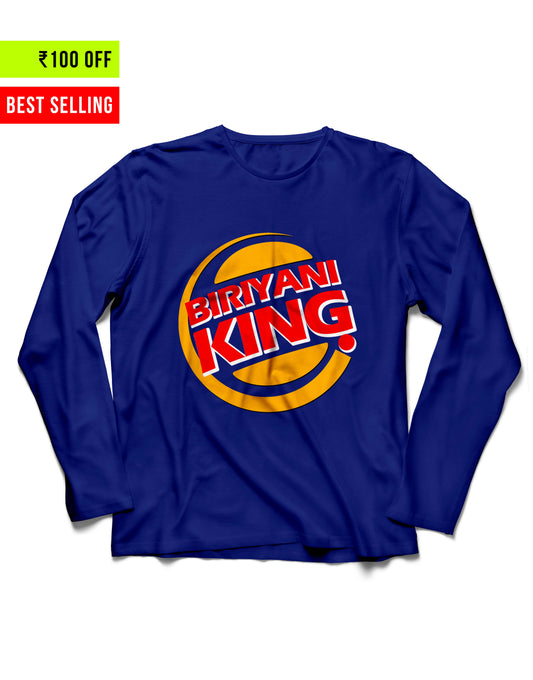 Biriyani King - Royal Blue Unisex Full Sleeve Tshirt