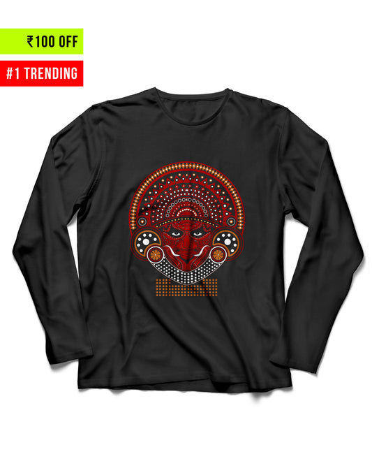 Theyyam Art Designed - Black Unisex Full Sleeve Tshirt