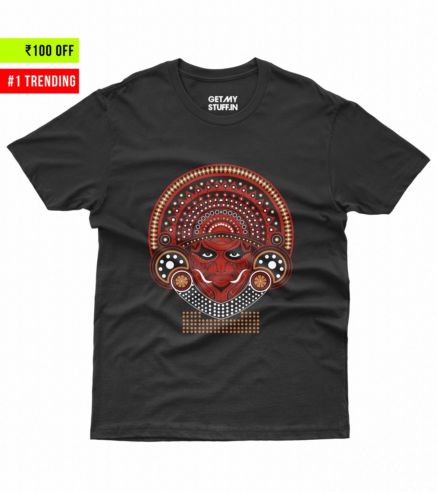 Theyyam Art Designed - Black Unisex Tshirt