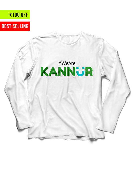 We Are Kannur Official - White Unisex Full Sleeve Tshirt