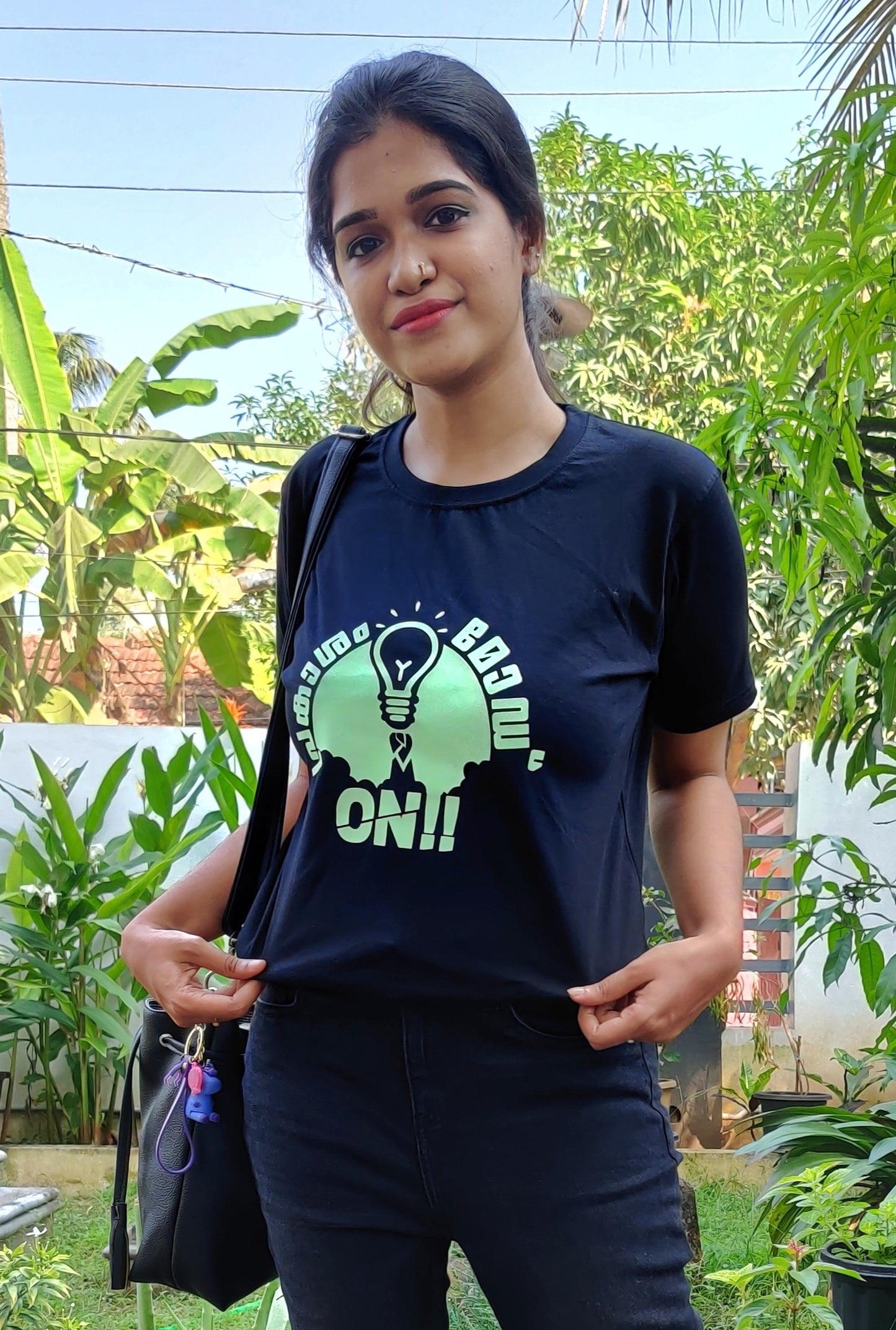 Prakasham Mode - Glows in the Dark - Black Unisex Tshirt