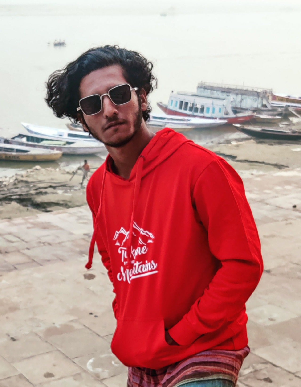 Mountains Calling - Red Unisex Hoodie