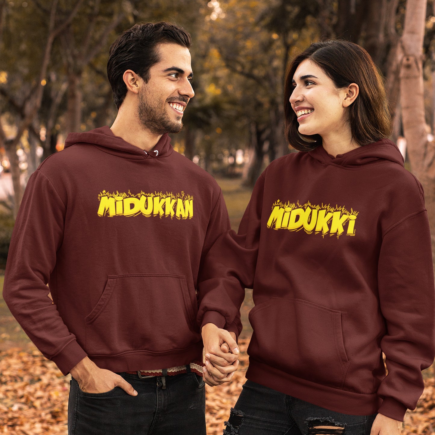 Midukkan Midukki Couple Combo - Maroon Unisex Hoodie