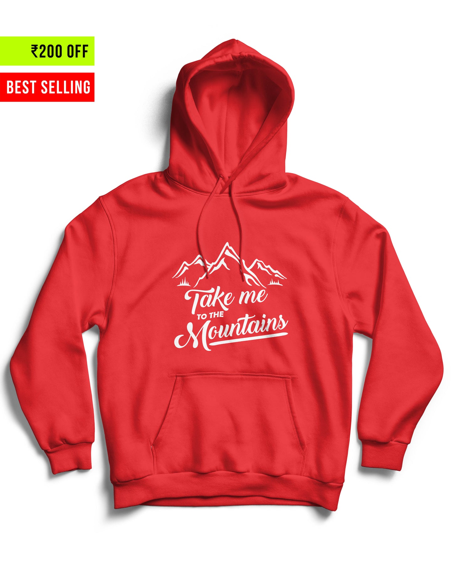 Mountains Calling - Red Unisex Hoodie