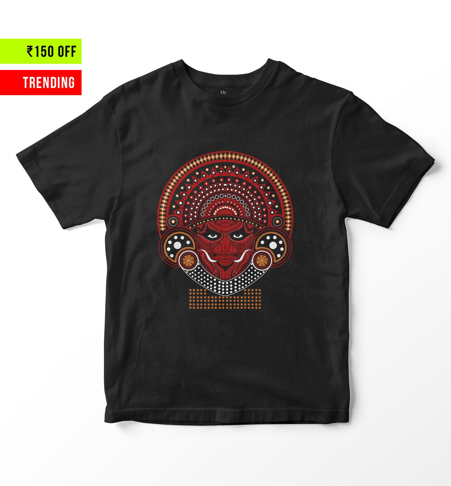 Theyyam Art Designed - Black Kids Tshirt