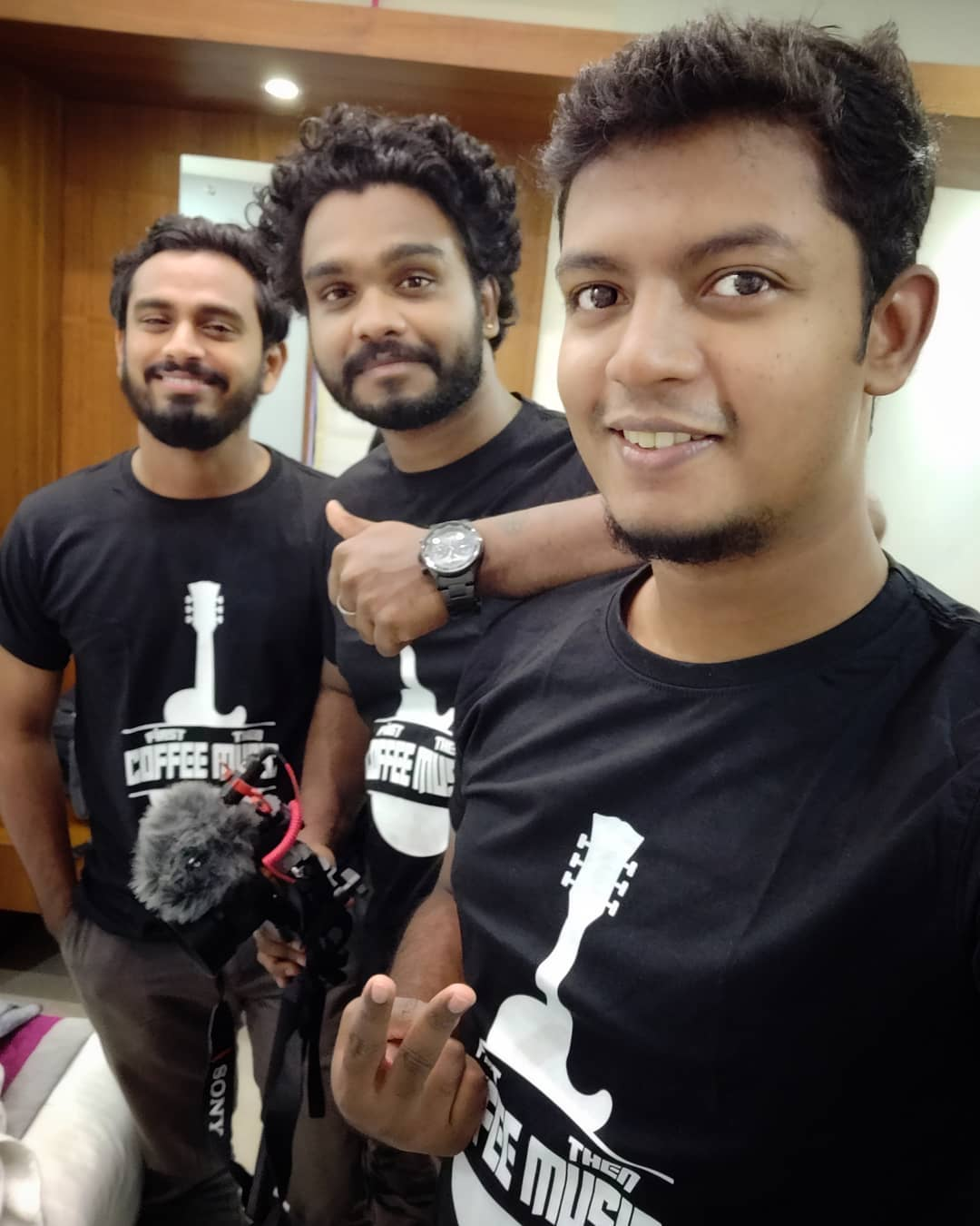 Coffee and Music - Black Unisex Tshirt